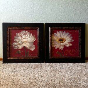 Set of 2 Framed Floral Art